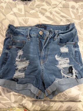 Aeropostale high rise midi shorts with rips